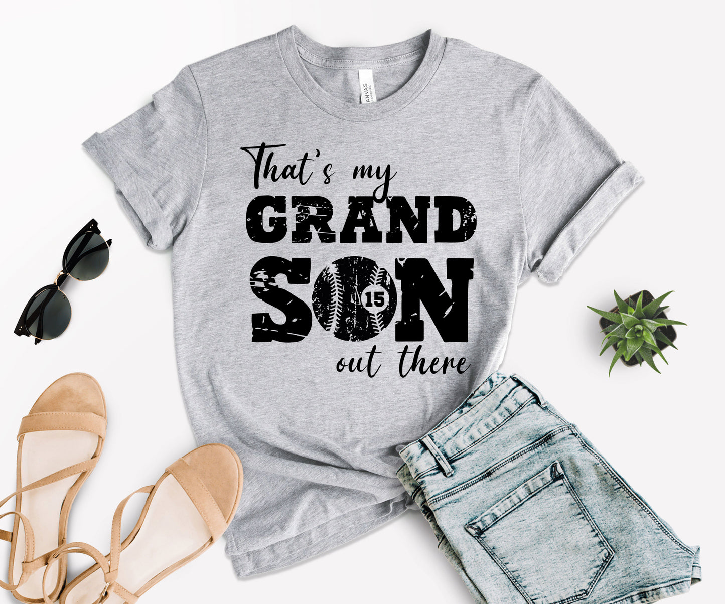 That's My Grandson Shirt, Custom Grandma Baseball Shirt, Grandma Shirt-newamarketing