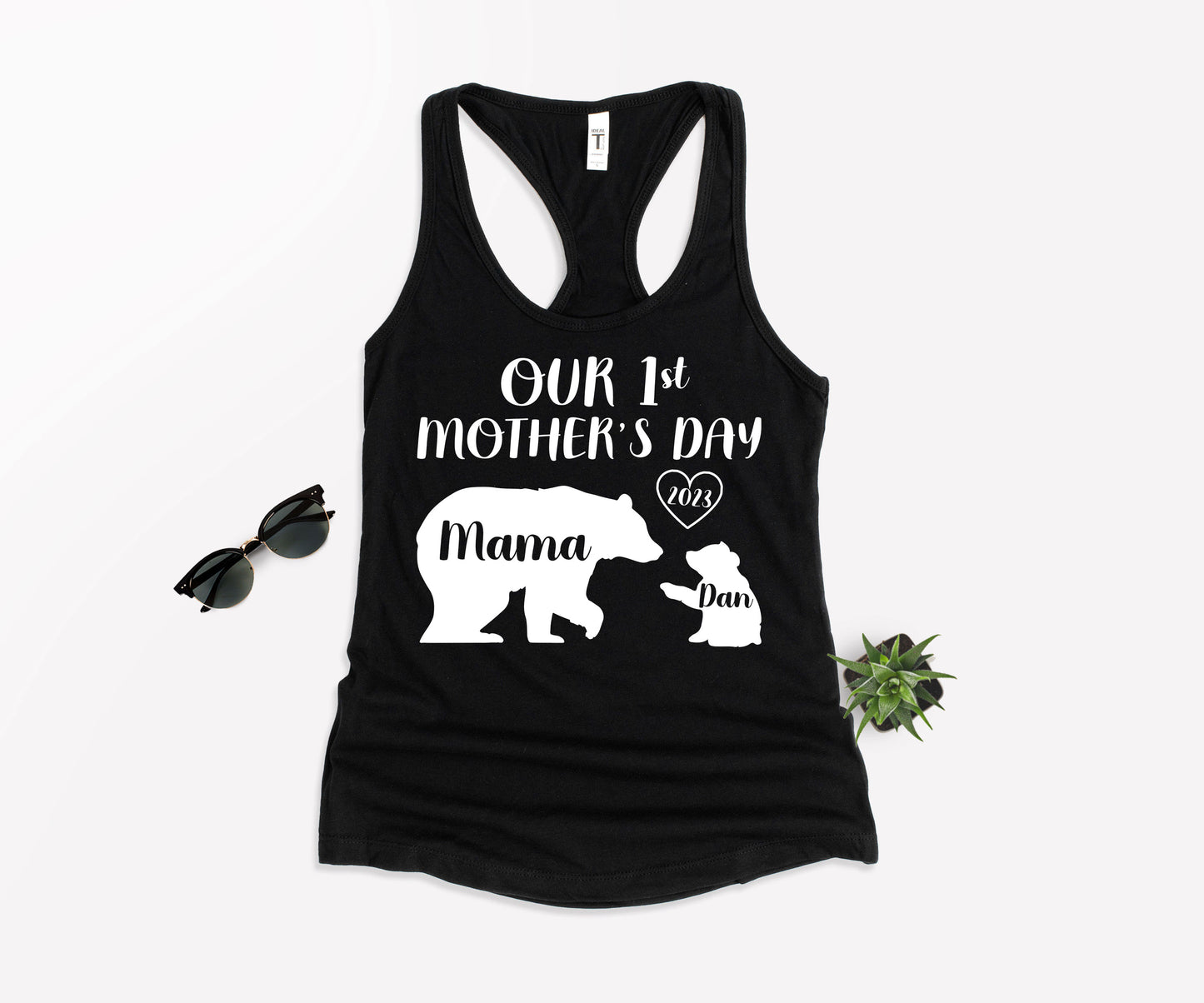 Our 1st Mother's Day Shirt, Mama Bear Shirt with Kids Name, Custom Mom Shirt-newamarketing
