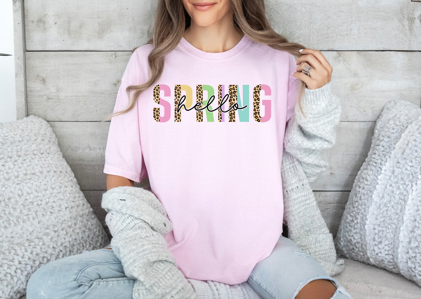 Hello Spring Shirt, Spring Shirt, Comfort Colors T-Shirts-newamarketing