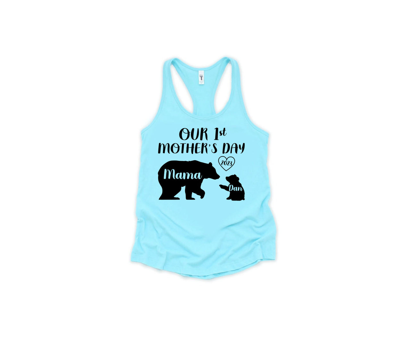 Our 1st Mother's Day Shirt, Mama Bear Shirt with Kids Name, Custom Mom Shirt-newamarketing