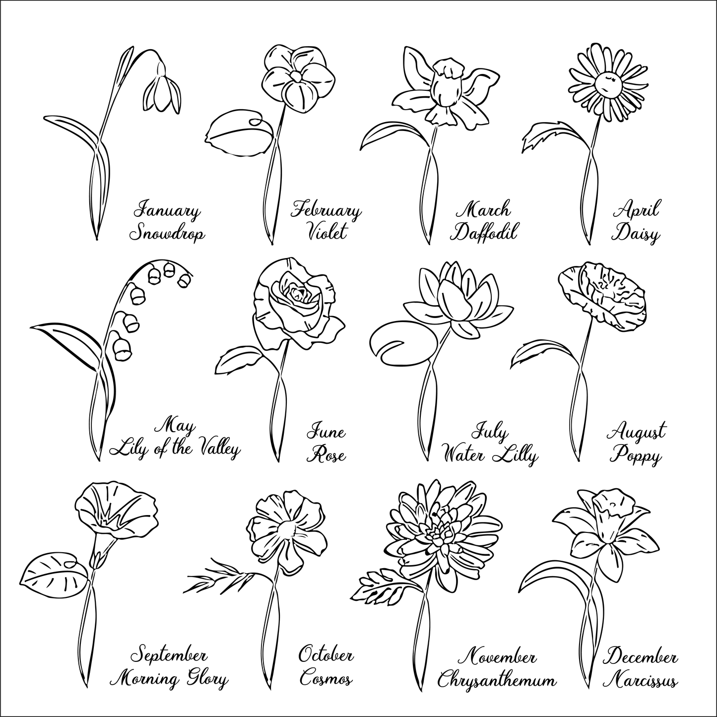 Birth Month Flower, Custom Tote Bag, Birthday Tote Bags