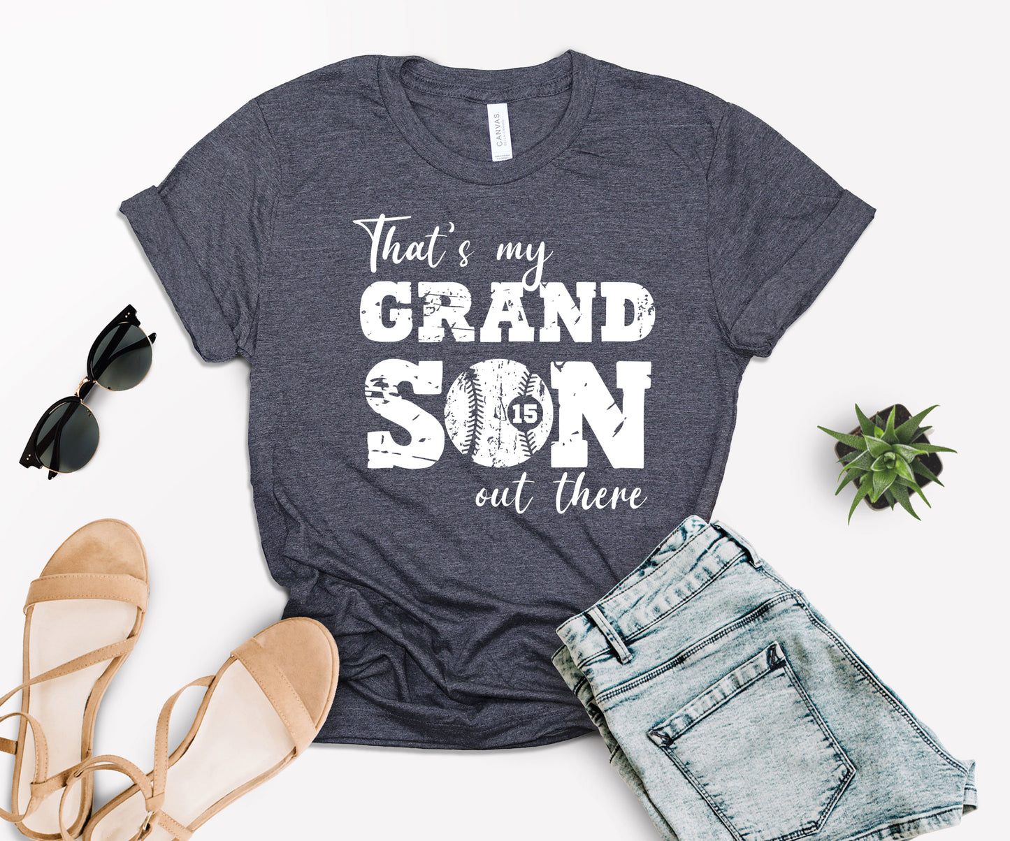 That's My Grandson Shirt, Custom Grandma Baseball Shirt, Grandma Shirt-newamarketing