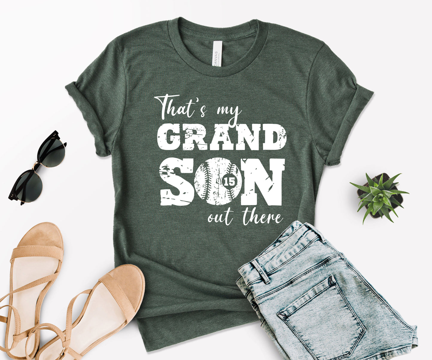 That's My Grandson Shirt, Custom Grandma Baseball Shirt, Grandma Shirt-newamarketing