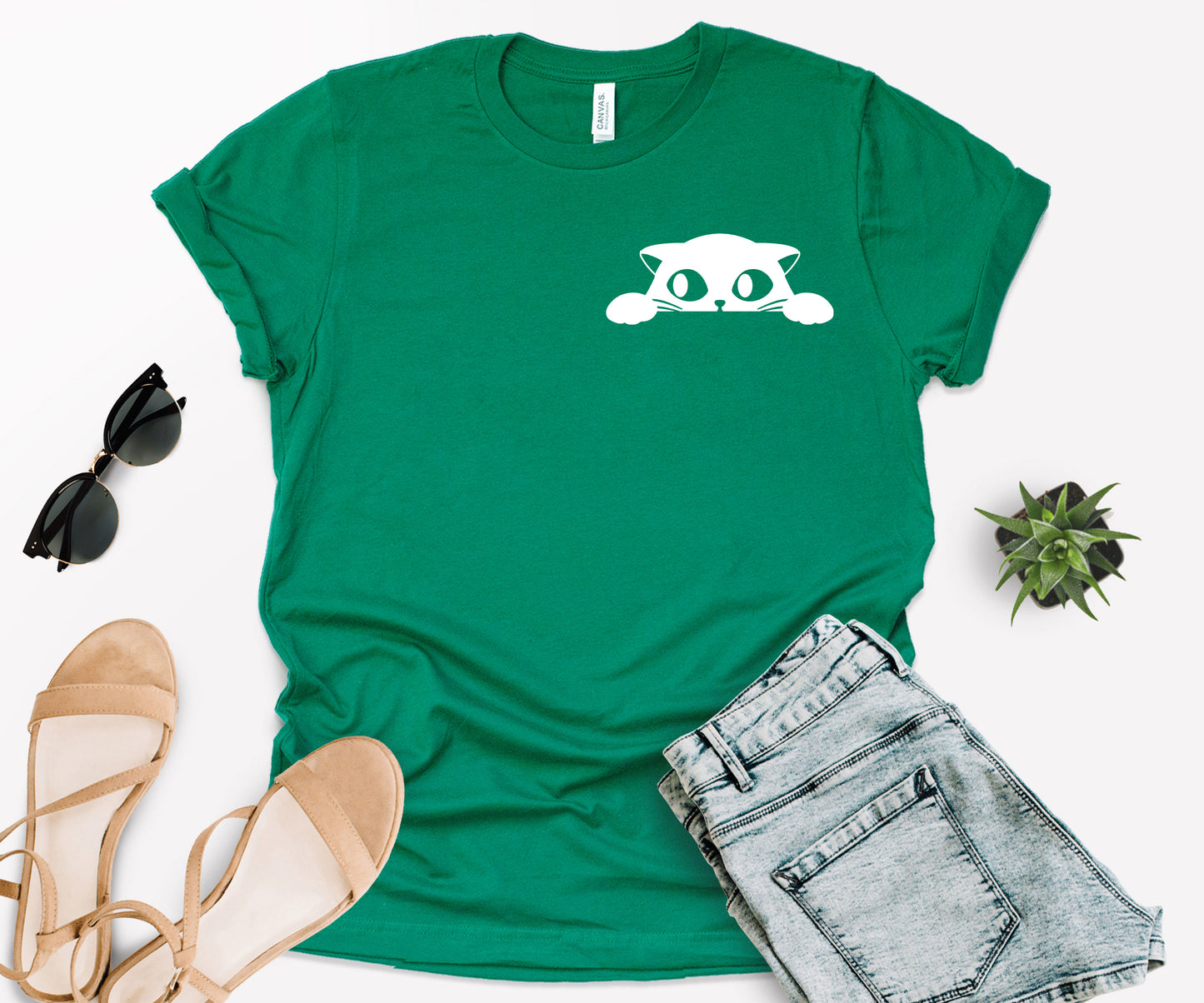 Cat Pocket Shirt, Black Cat Shirt, Cat Shirt-newamarketing