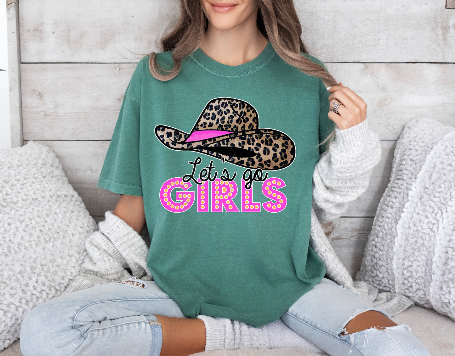 Comfort Color T-Shirts, Let's Go Girls Shirt, Cowgirl Shirt-newamarketing
