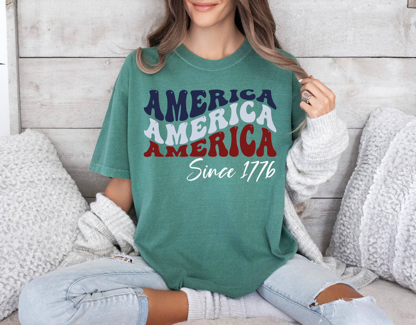 America 1776 Shirt, Independence Day Shirt, Comfort Colors T-Shirts-newamarketing