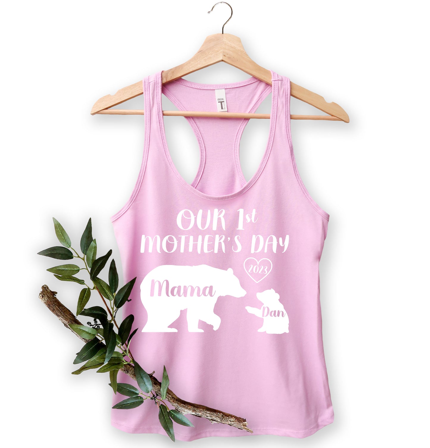 Our 1st Mother's Day Shirt, Mama Bear Shirt with Kids Name, Custom Mom Shirt-newamarketing