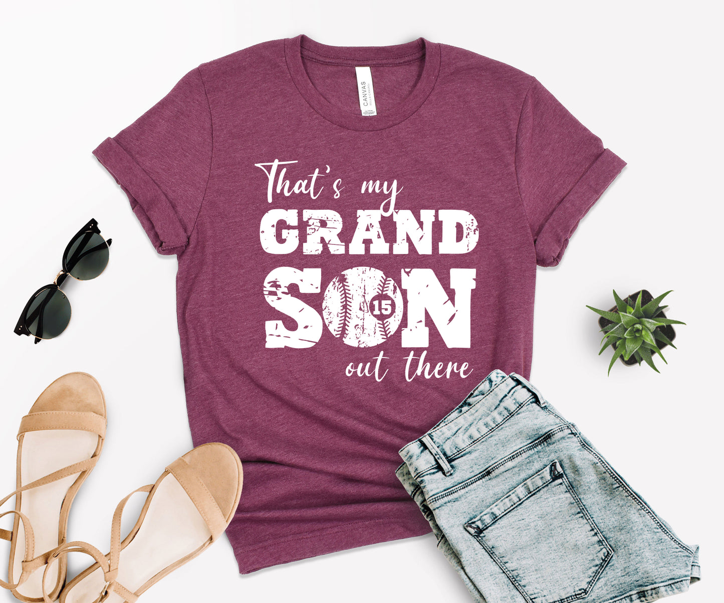 That's My Grandson Shirt, Custom Grandma Baseball Shirt, Grandma Shirt-newamarketing