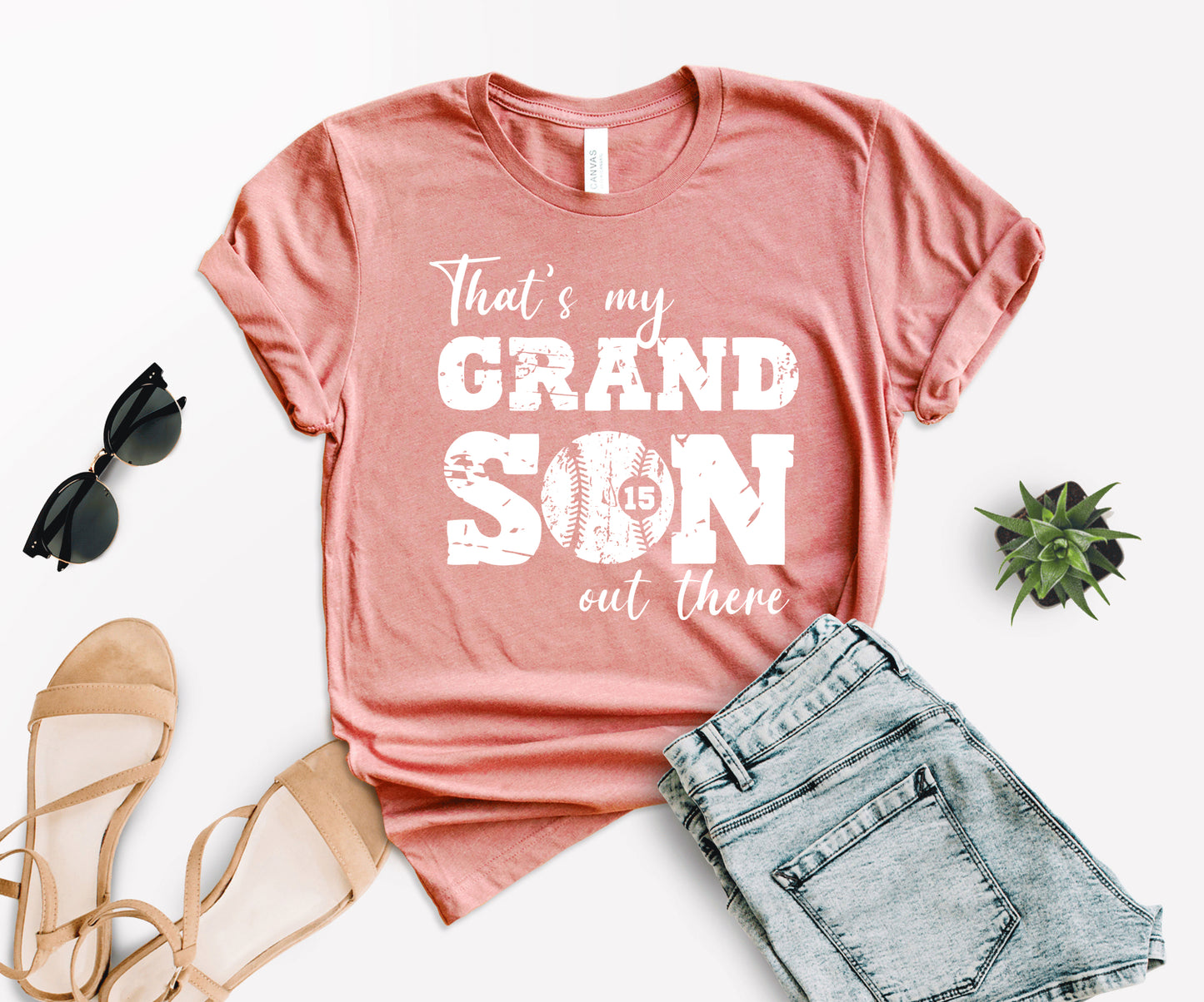 That's My Grandson Shirt, Custom Grandma Baseball Shirt, Grandma Shirt-newamarketing
