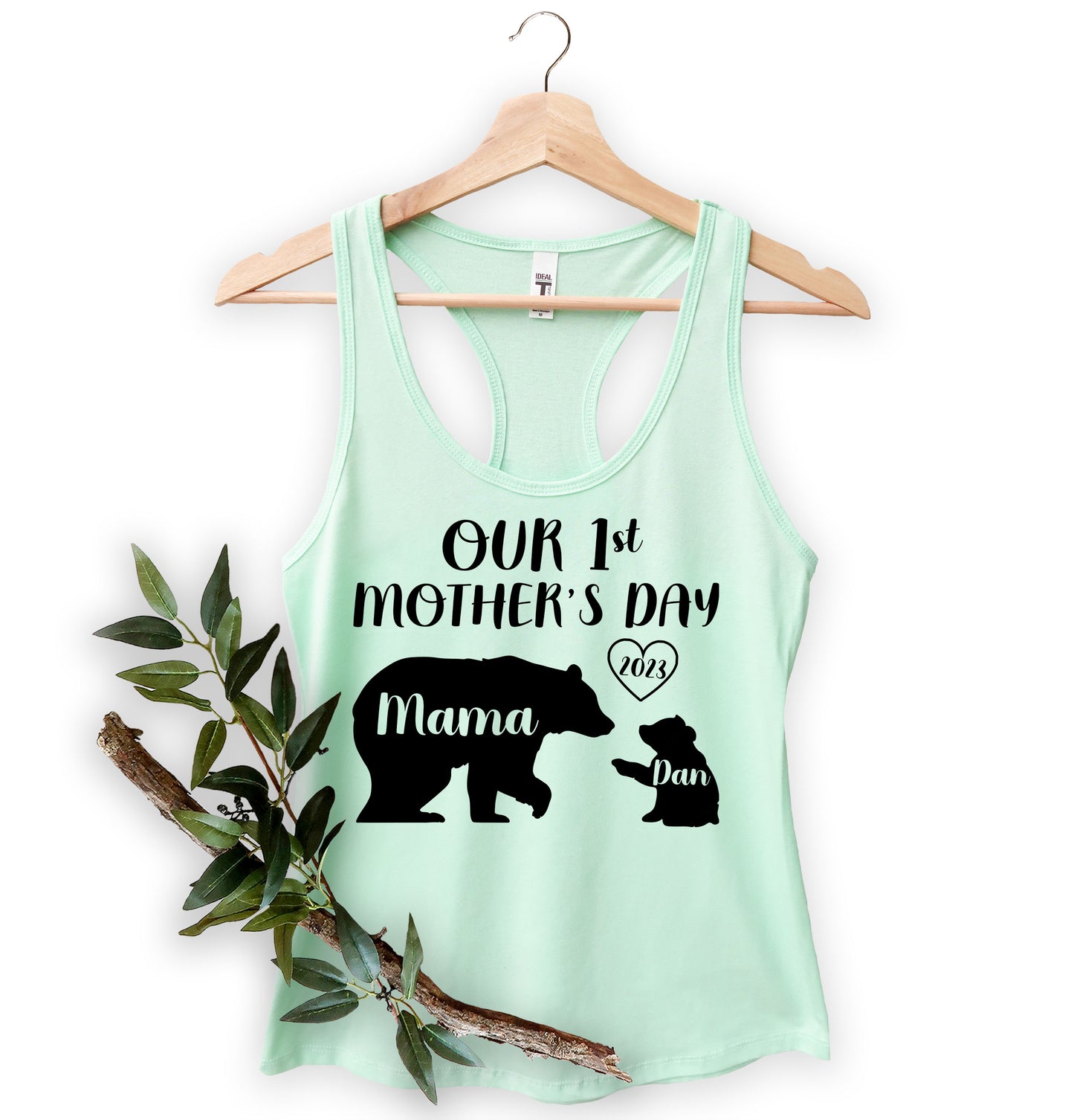 Our 1st Mother's Day Shirt, Mama Bear Shirt with Kids Name, Custom Mom Shirt-newamarketing