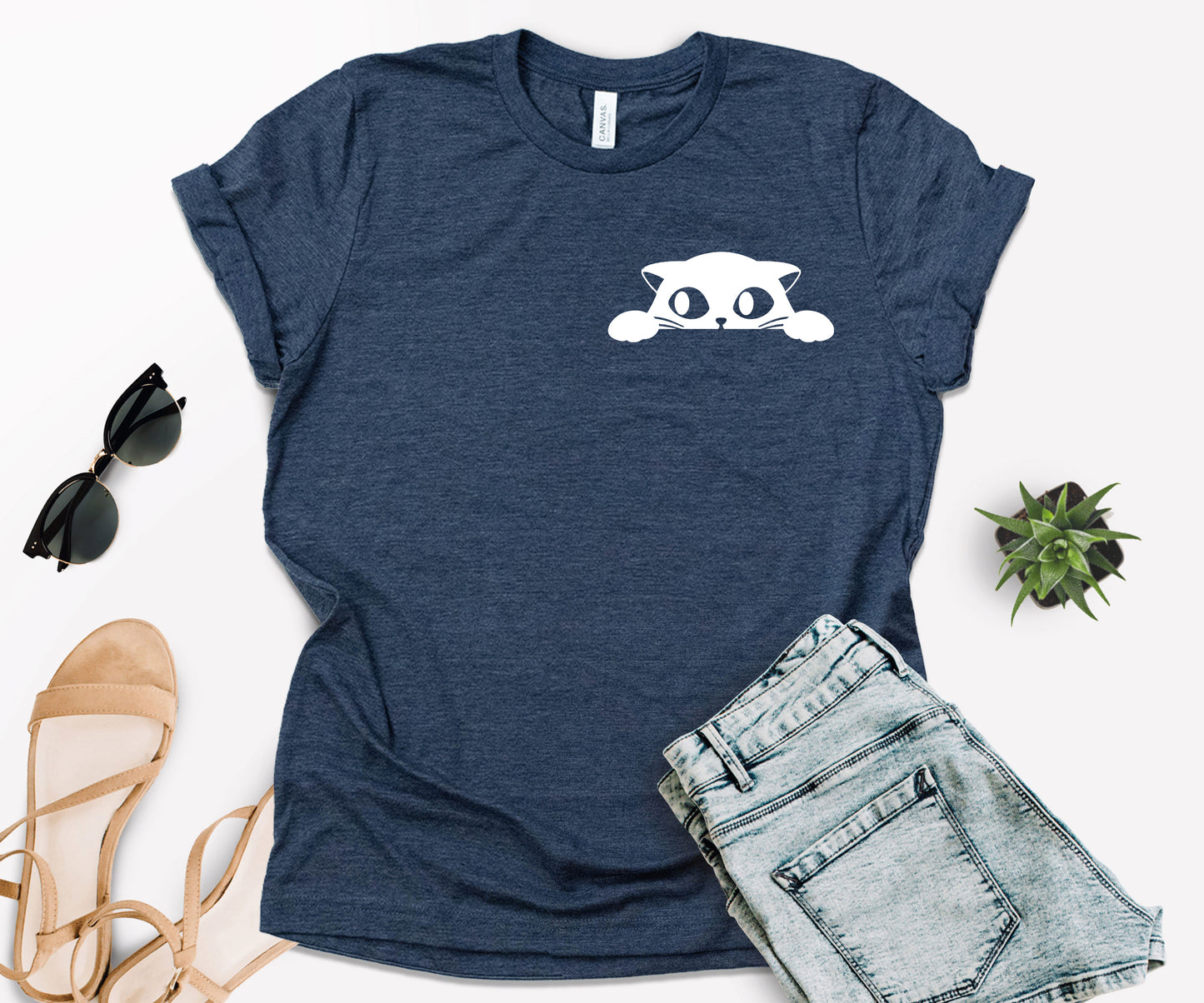 Cat Pocket Shirt, Black Cat Shirt, Cat Shirt-newamarketing