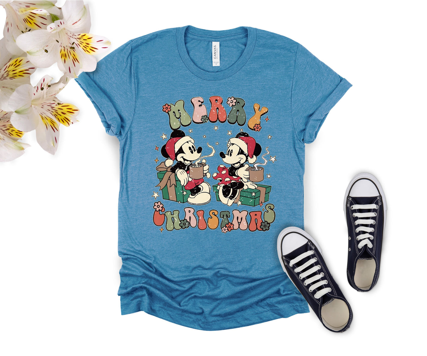 Vintage Disney-Inspired Christmas T-Shirt – Holiday Character Tee for All Ages