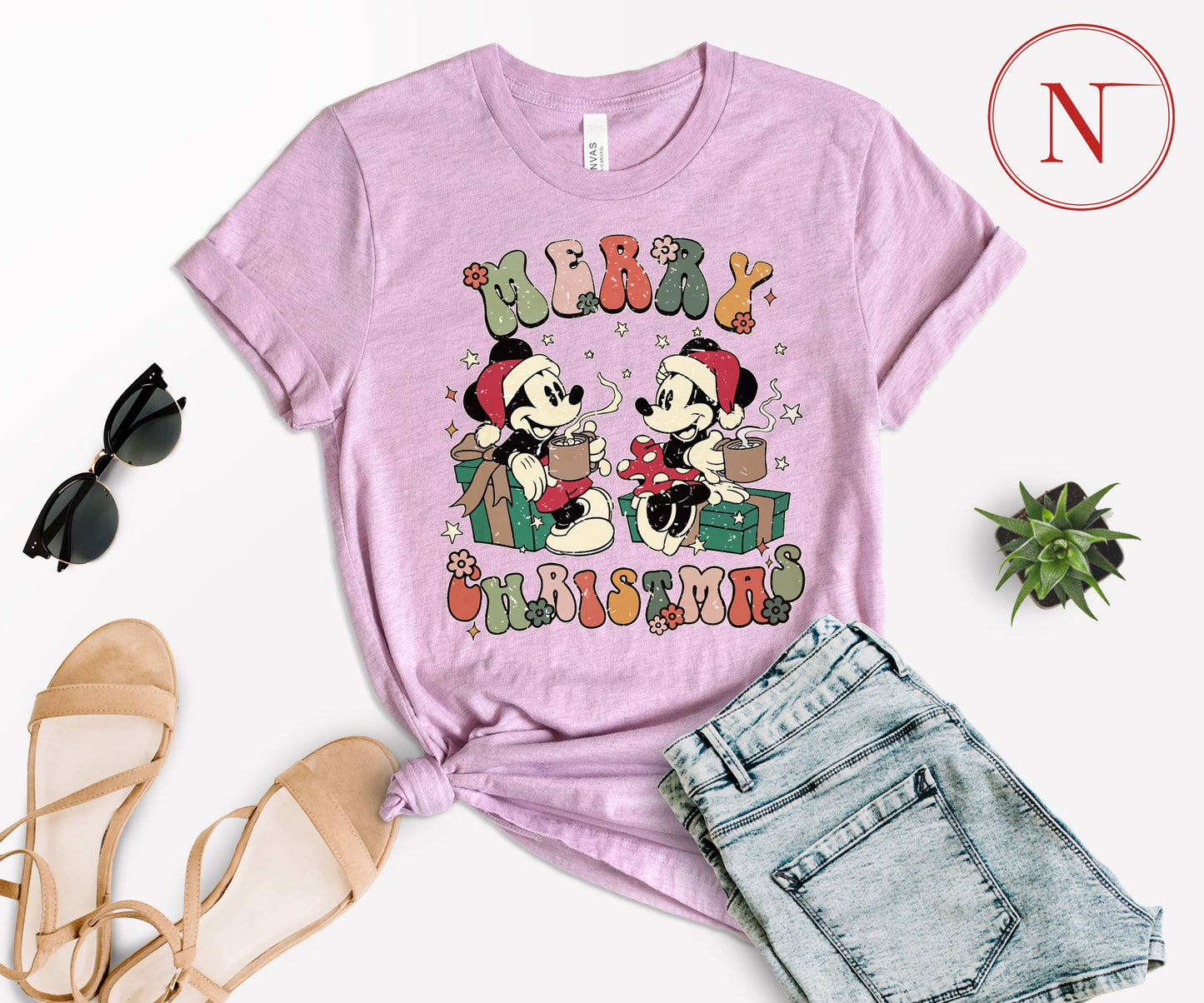 Vintage Disney-Inspired Christmas T-Shirt – Holiday Character Tee for All Ages
