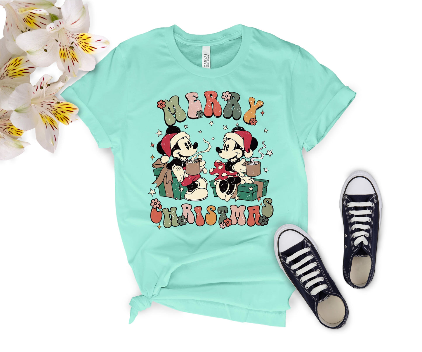 Vintage Disney-Inspired Christmas T-Shirt – Holiday Character Tee for All Ages