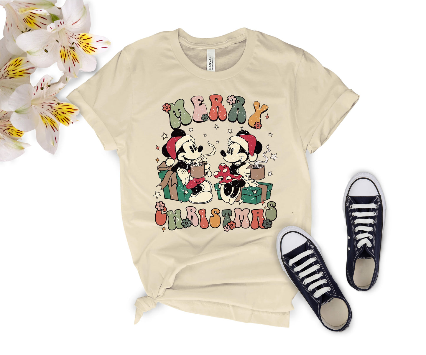 Vintage Disney-Inspired Christmas T-Shirt – Holiday Character Tee for All Ages