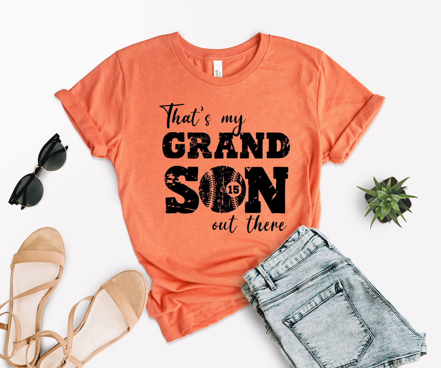 That's My Grandson Shirt, Custom Grandma Baseball Shirt, Grandma Shirt-newamarketing