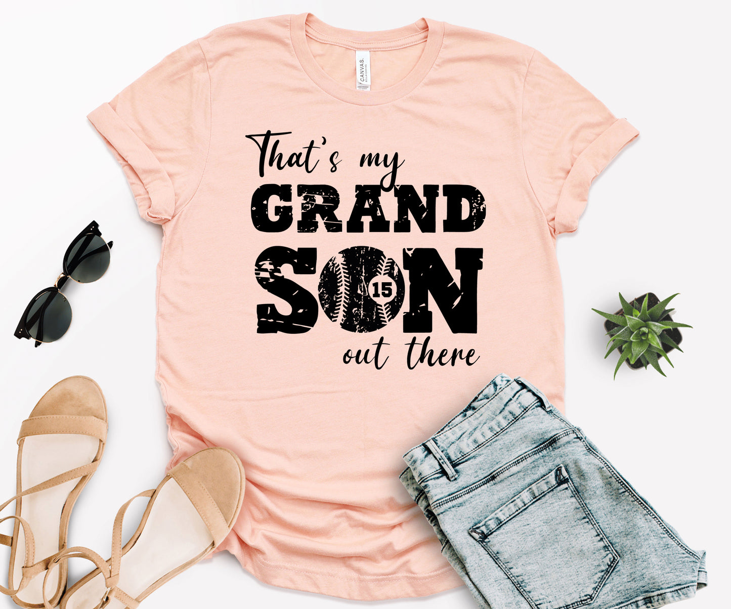 That's My Grandson Shirt, Custom Grandma Baseball Shirt, Grandma Shirt-newamarketing