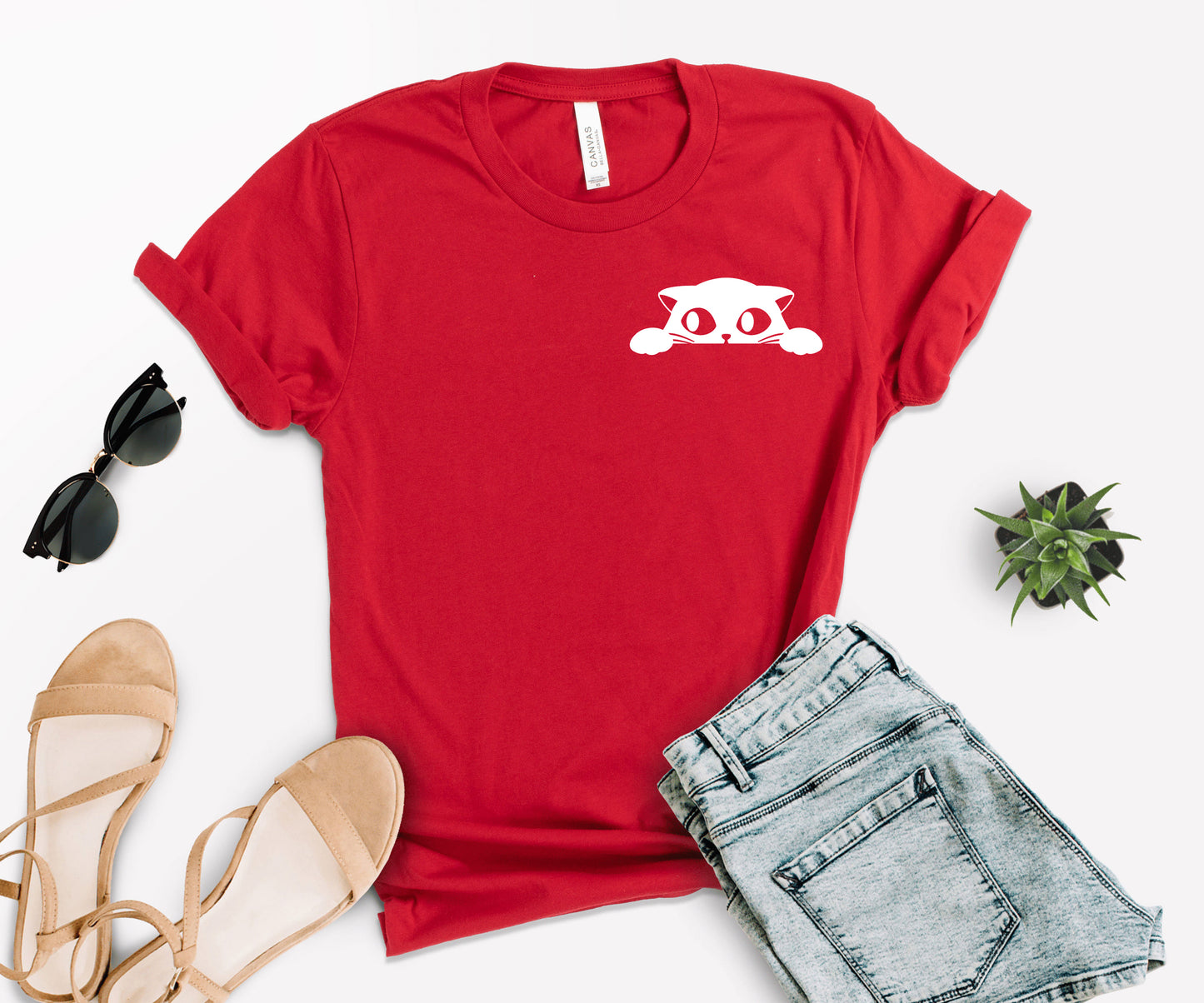 Cat Pocket Shirt, Black Cat Shirt, Cat Shirt-newamarketing