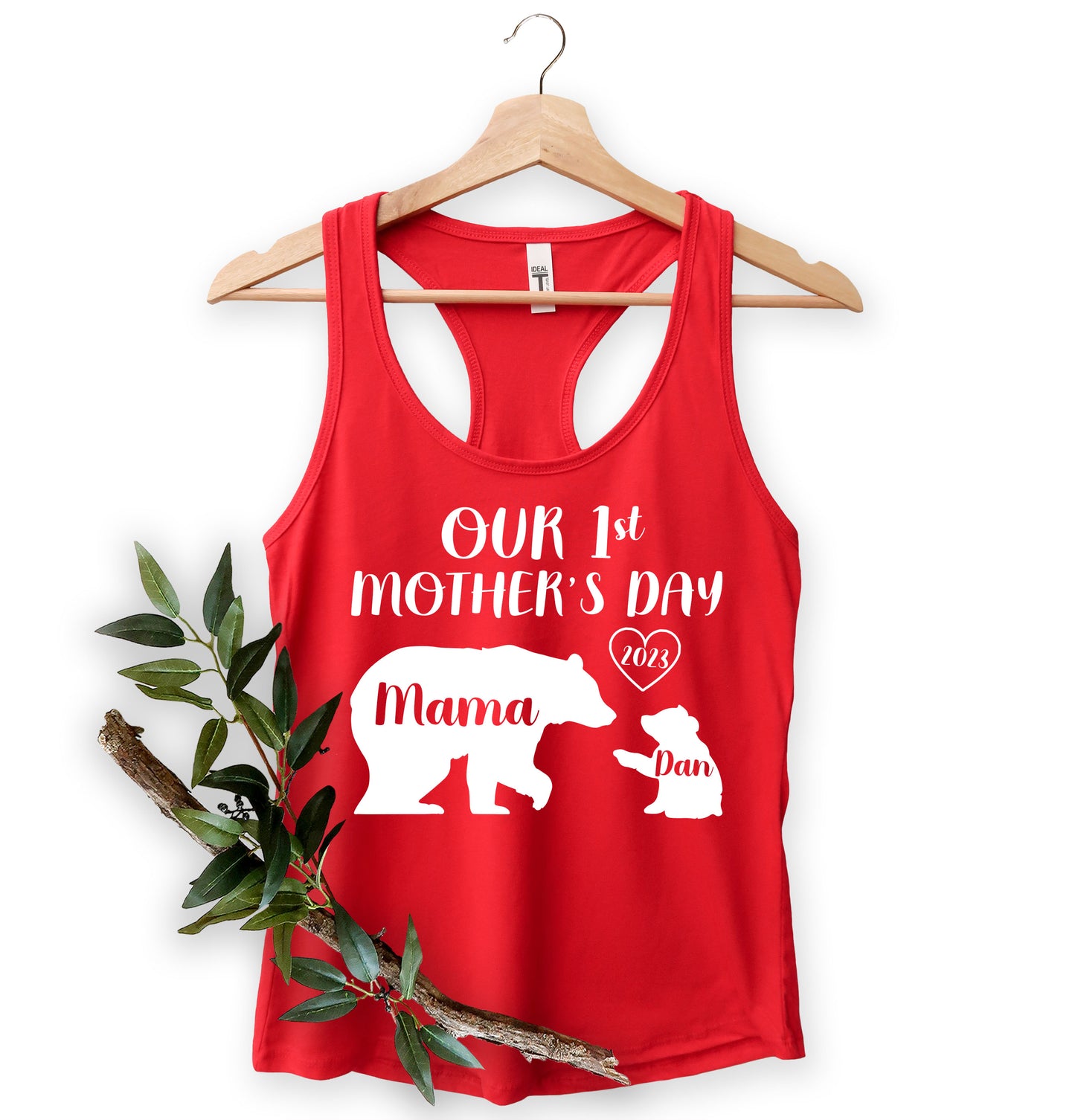 Our 1st Mother's Day Shirt, Mama Bear Shirt with Kids Name, Custom Mom Shirt
