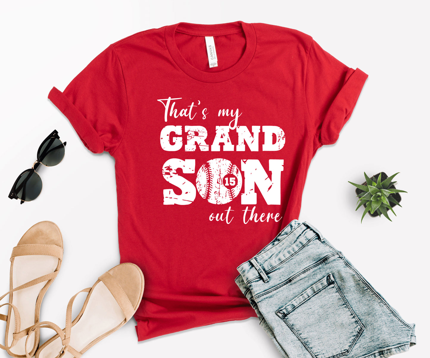 That's My Grandson Shirt, Custom Grandma Baseball Shirt, Grandma Shirt-newamarketing