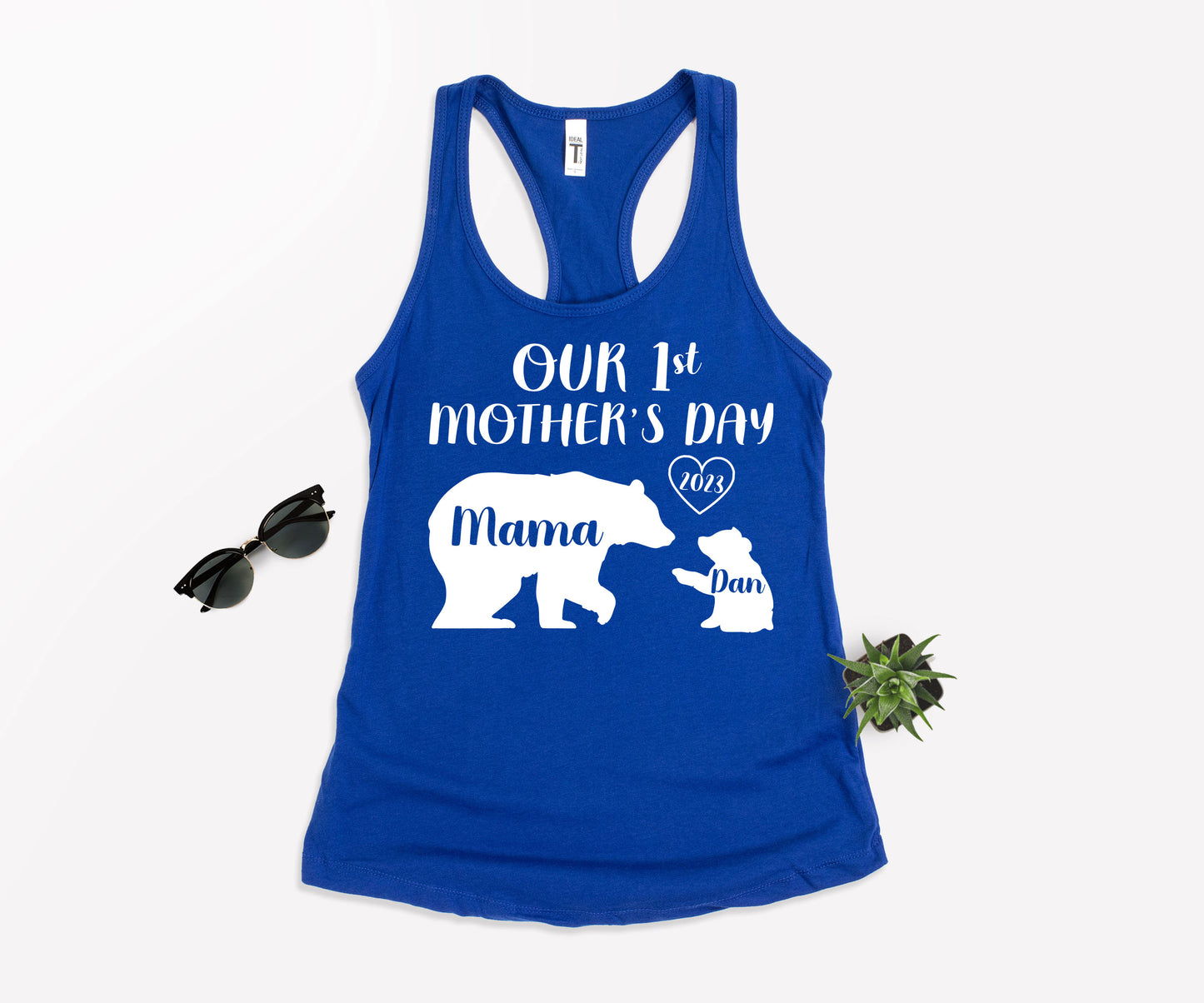 Our 1st Mother's Day Shirt, Mama Bear Shirt with Kids Name, Custom Mom Shirt-newamarketing