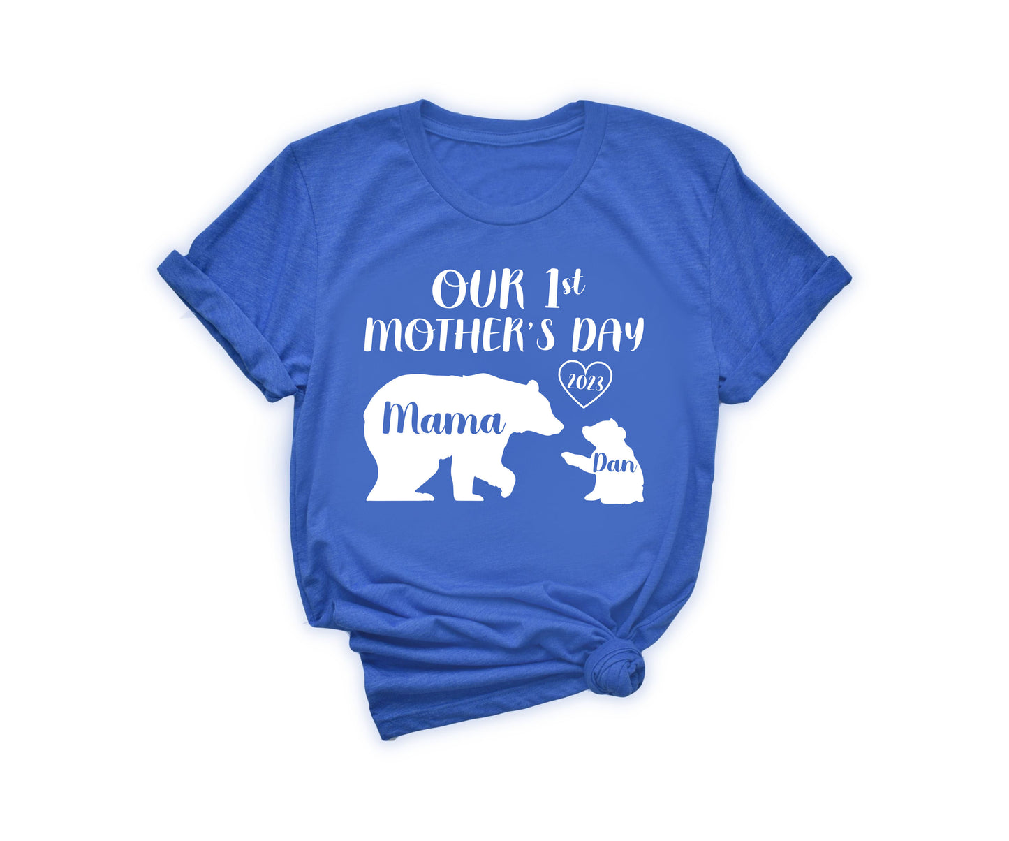 Our 1st Mother's Day Shirt, Mama Bear Shirt with Kids Name, Custom Mom Shirt-newamarketing