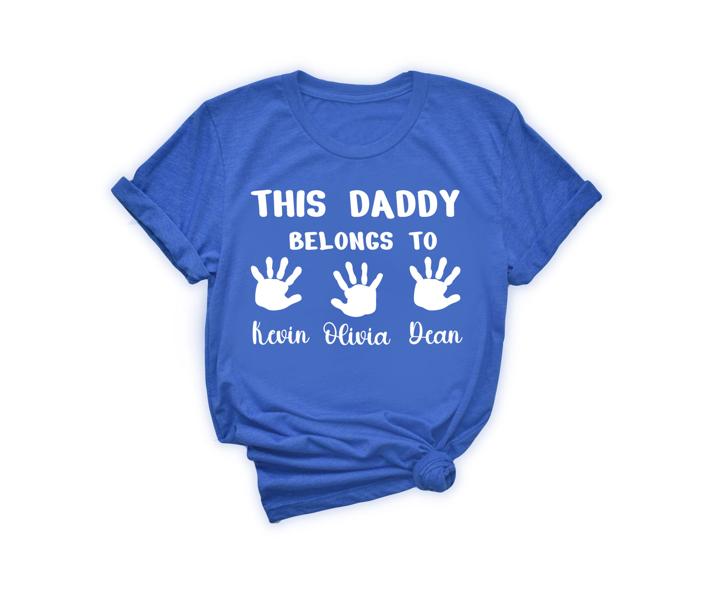 Custom Dad Shirt, This Daddy Belongs to Shirt, Dad Shirt with Kids Names-newamarketing