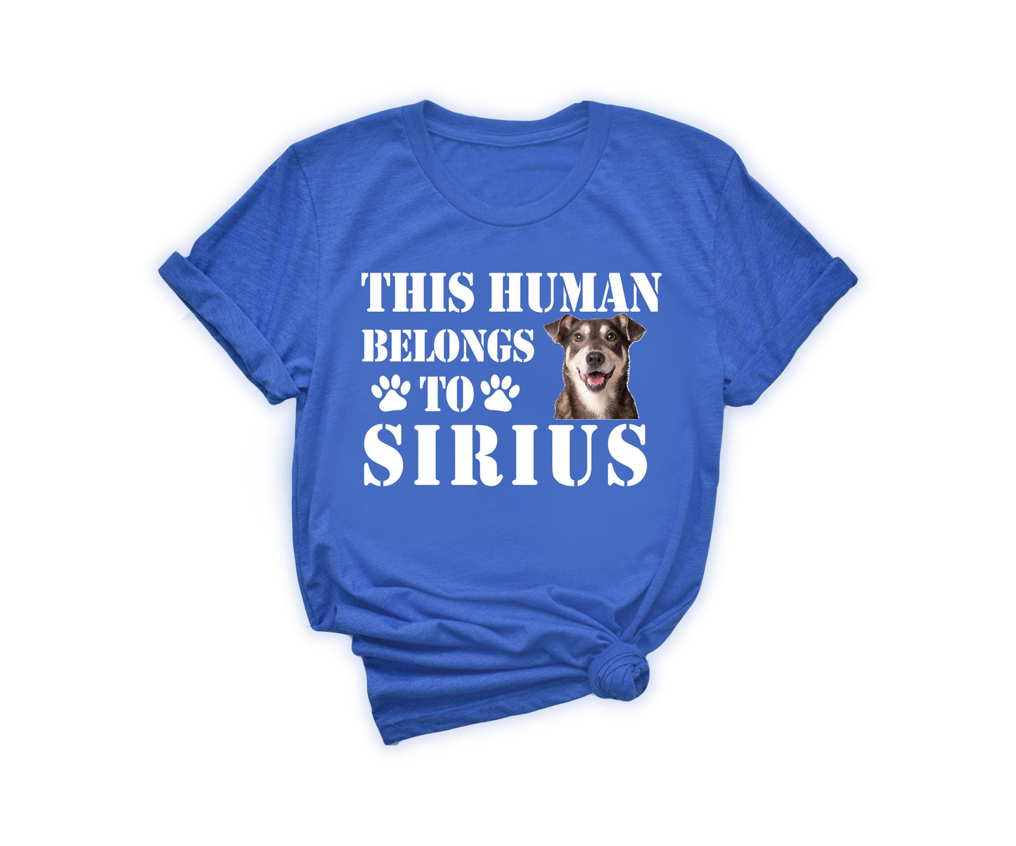 This Human Belongs to Shirt, Custom Dog Dad Shirt, Custom Photo Pet Shirt-newamarketing