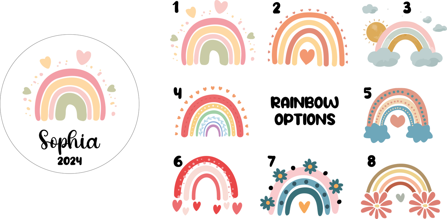 Custom Girls Christmas Ornament - Personalized Rainbow First Christmas Ornament