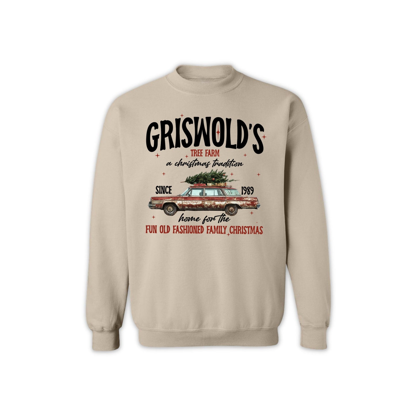 Vintage Christmas Tree Farm Sweatshirt - Fun Old Fashioned Family Holiday Crewneck for Men & Women
