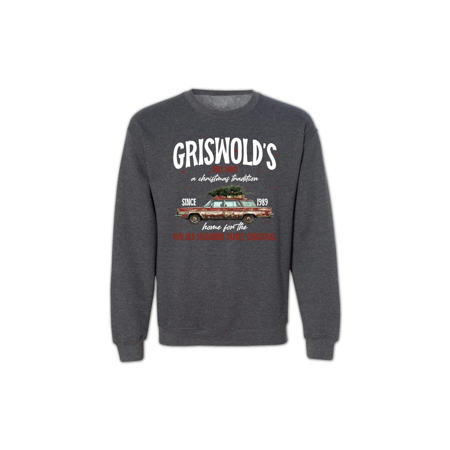 Vintage Christmas Tree Farm Sweatshirt - Fun Old Fashioned Family Holiday Crewneck for Men & Women