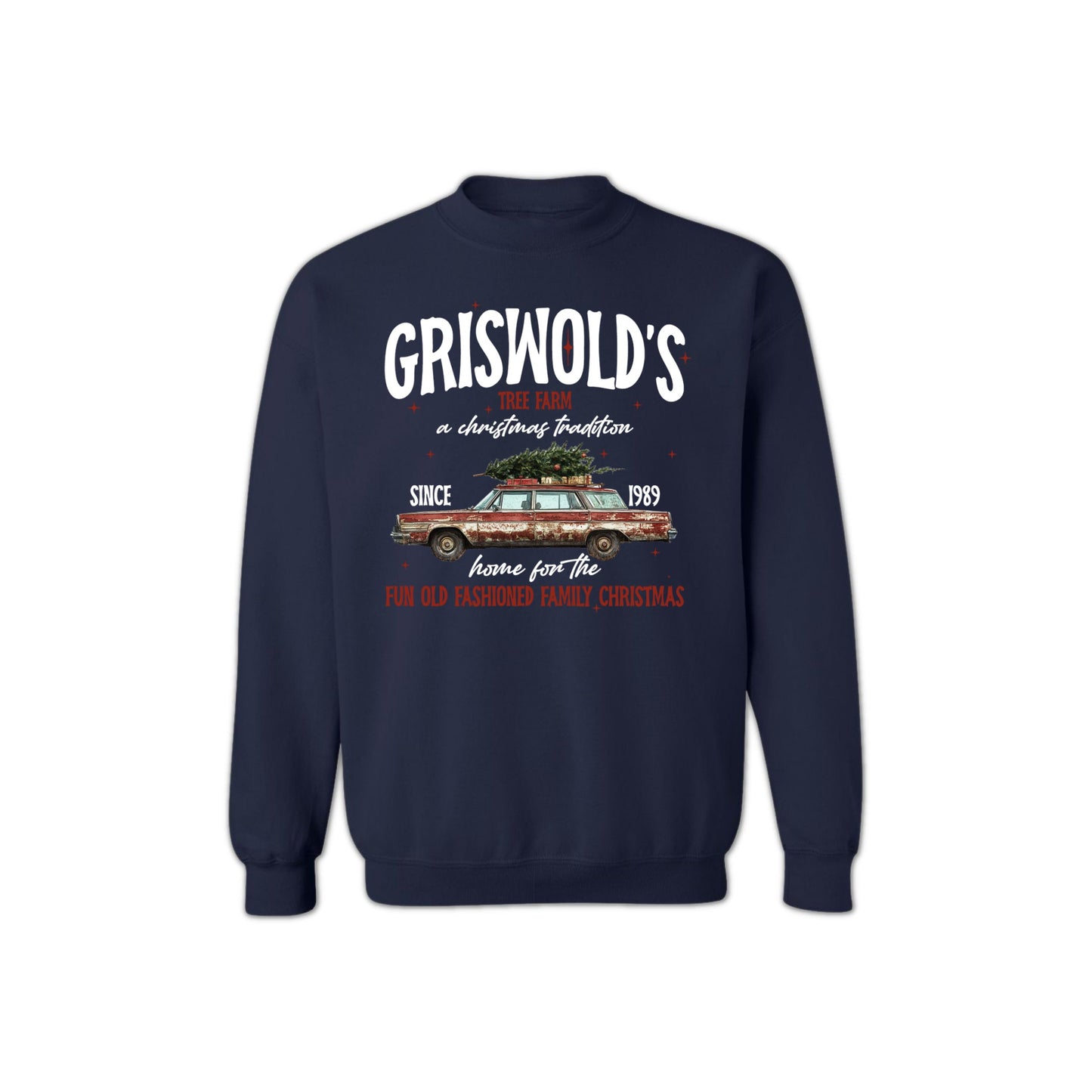 Vintage Christmas Tree Farm Sweatshirt - Fun Old Fashioned Family Holiday Crewneck for Men & Women