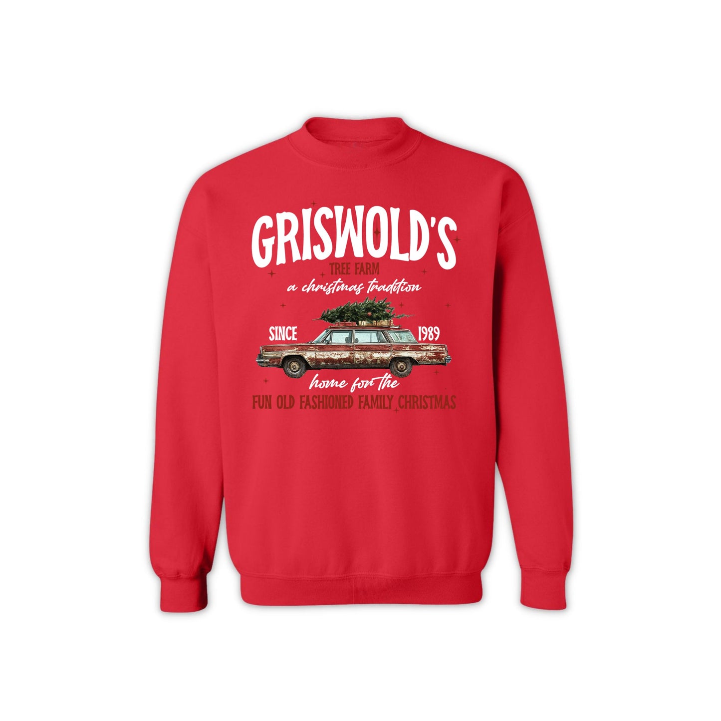 Vintage Christmas Tree Farm Sweatshirt - Fun Old Fashioned Family Holiday Crewneck for Men & Women