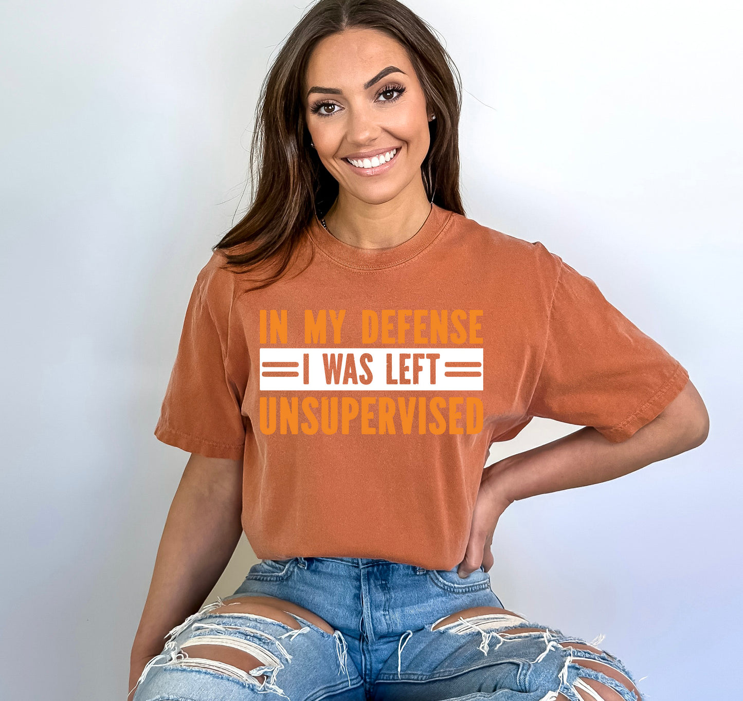 In My Defense I Was Left Unsupervised Shirt, Comfort Color T-Shirts, Funny Shirt-newamarketing