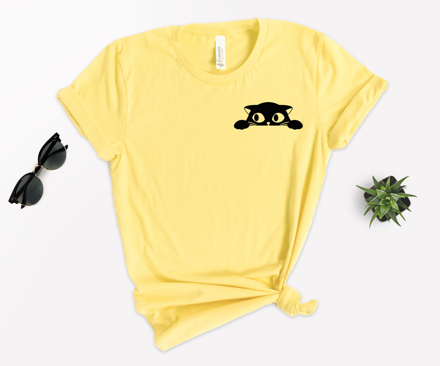 Cat Pocket Shirt, Black Cat Shirt, Cat Shirt-newamarketing