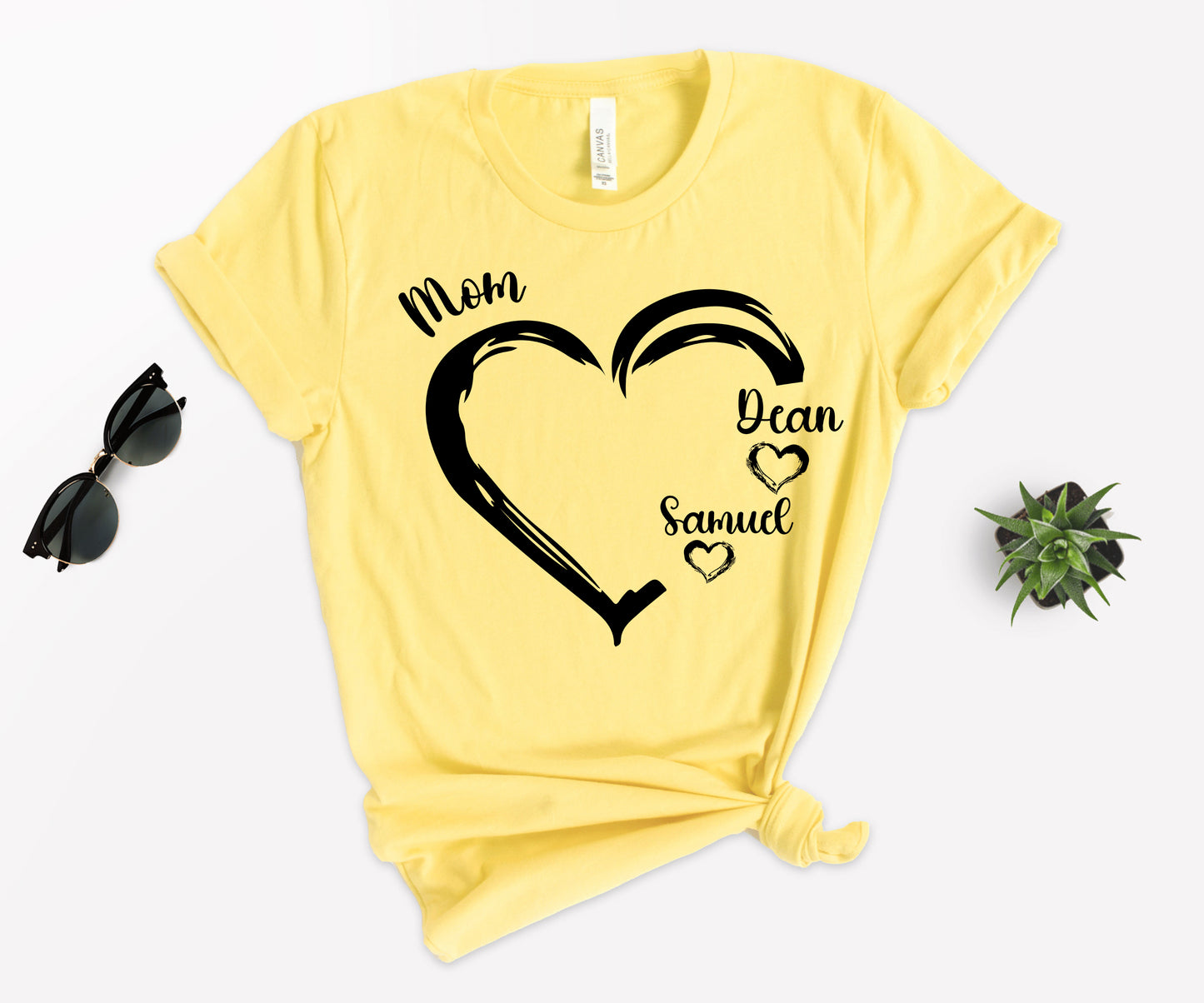 Personalized Mom Shirt, Mom Heart Shirt, Mom Shirt with Kids Name-newamarketing
