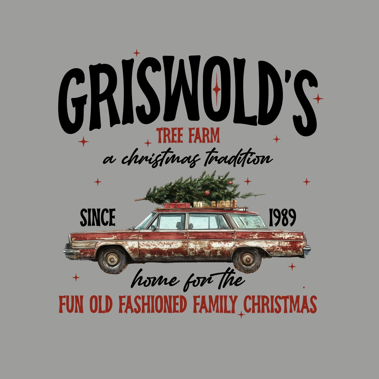 Vintage Christmas Tree Farm Sweatshirt - Fun Old Fashioned Family Holiday Crewneck for Men & Women