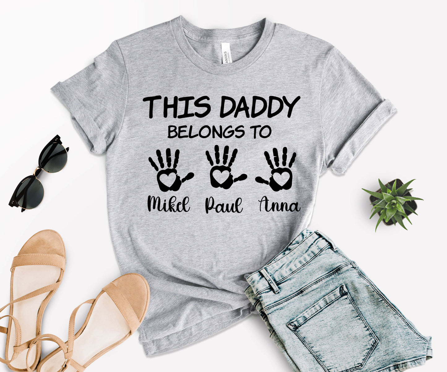 This Daddy Belongs to Shirt, Custom Kids Name Shirt, Custom Dad Shirt-newamarketing