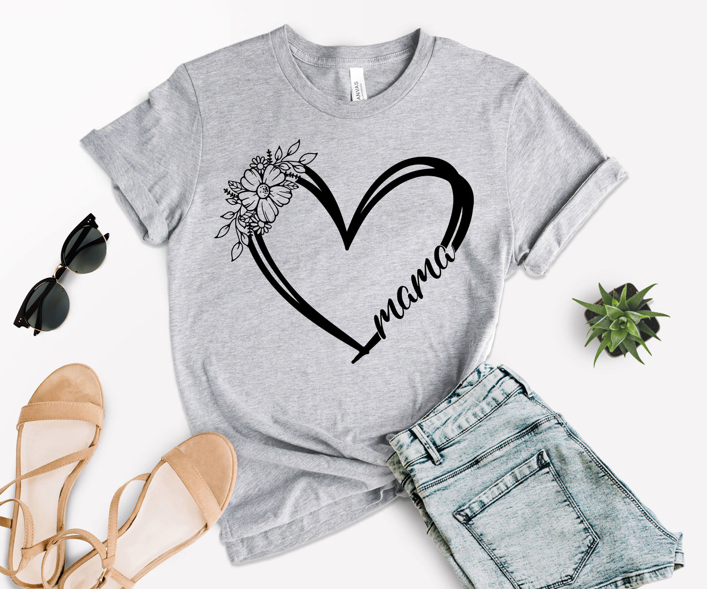Custom Text Heart Line Shirt, Mom Heart Line Shirt, Personalized Mom Shirt-newamarketing