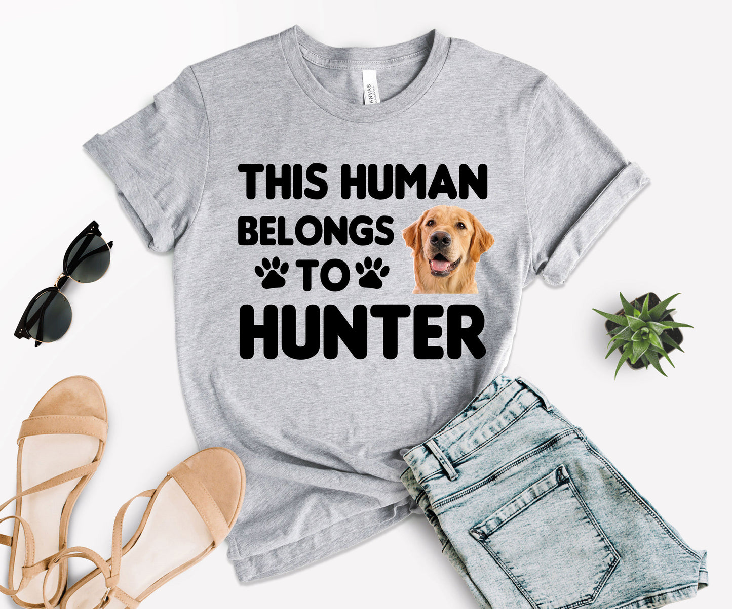 This Human Belongs to Shirt, Custom Photo Pet Shirt, Dog Dad Shirt-newamarketing