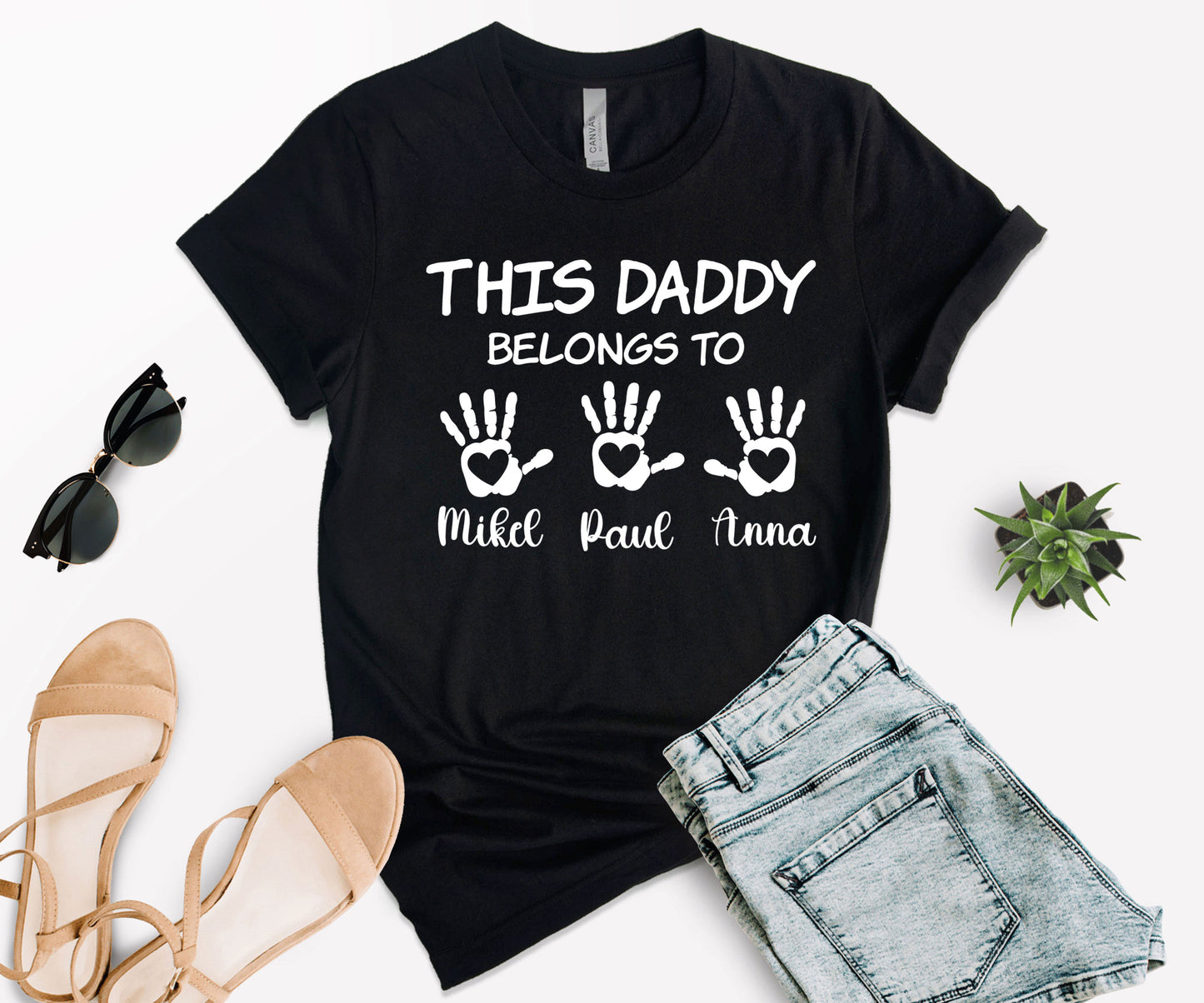 This Daddy Belongs to Shirt, Custom Kids Name Shirt, Custom Dad Shirt-newamarketing
