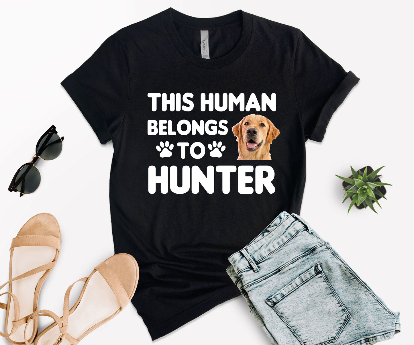 This Human Belongs to Shirt, Custom Photo Pet Shirt, Dog Dad Shirt-newamarketing