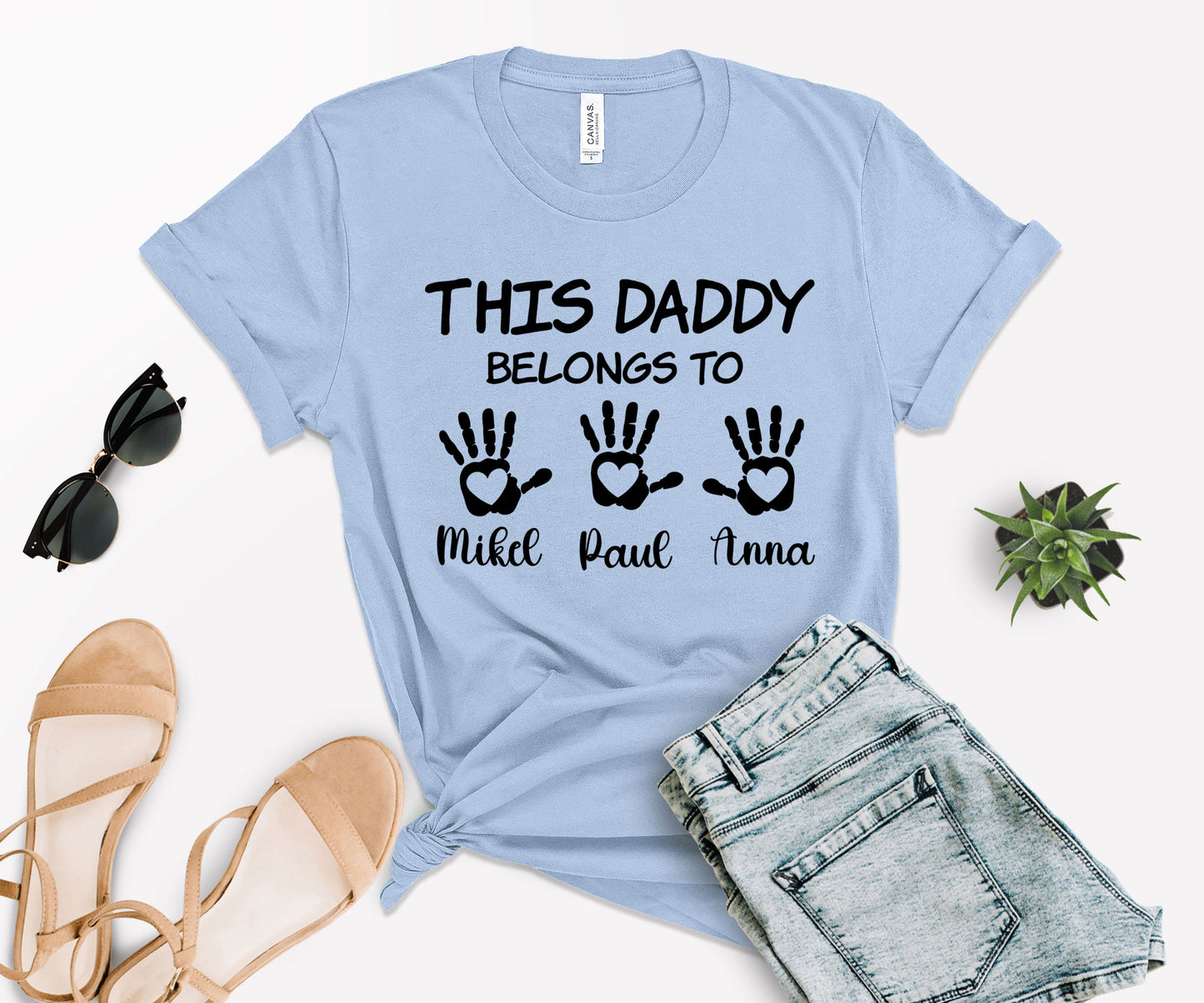 This Daddy Belongs to Shirt, Custom Kids Name Shirt, Custom Dad Shirt-newamarketing