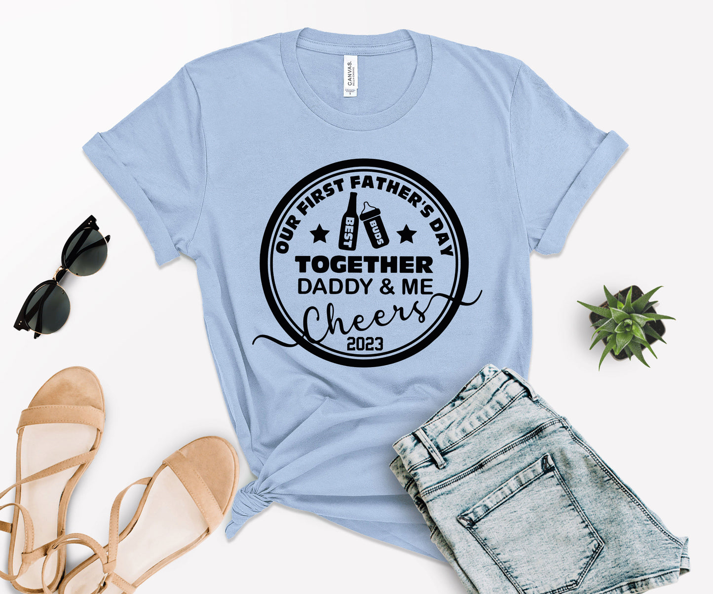 Our First Fathers Day Shirt, Beer Milk Bottle Shirt, Daddy and Me Shirts-newamarketing