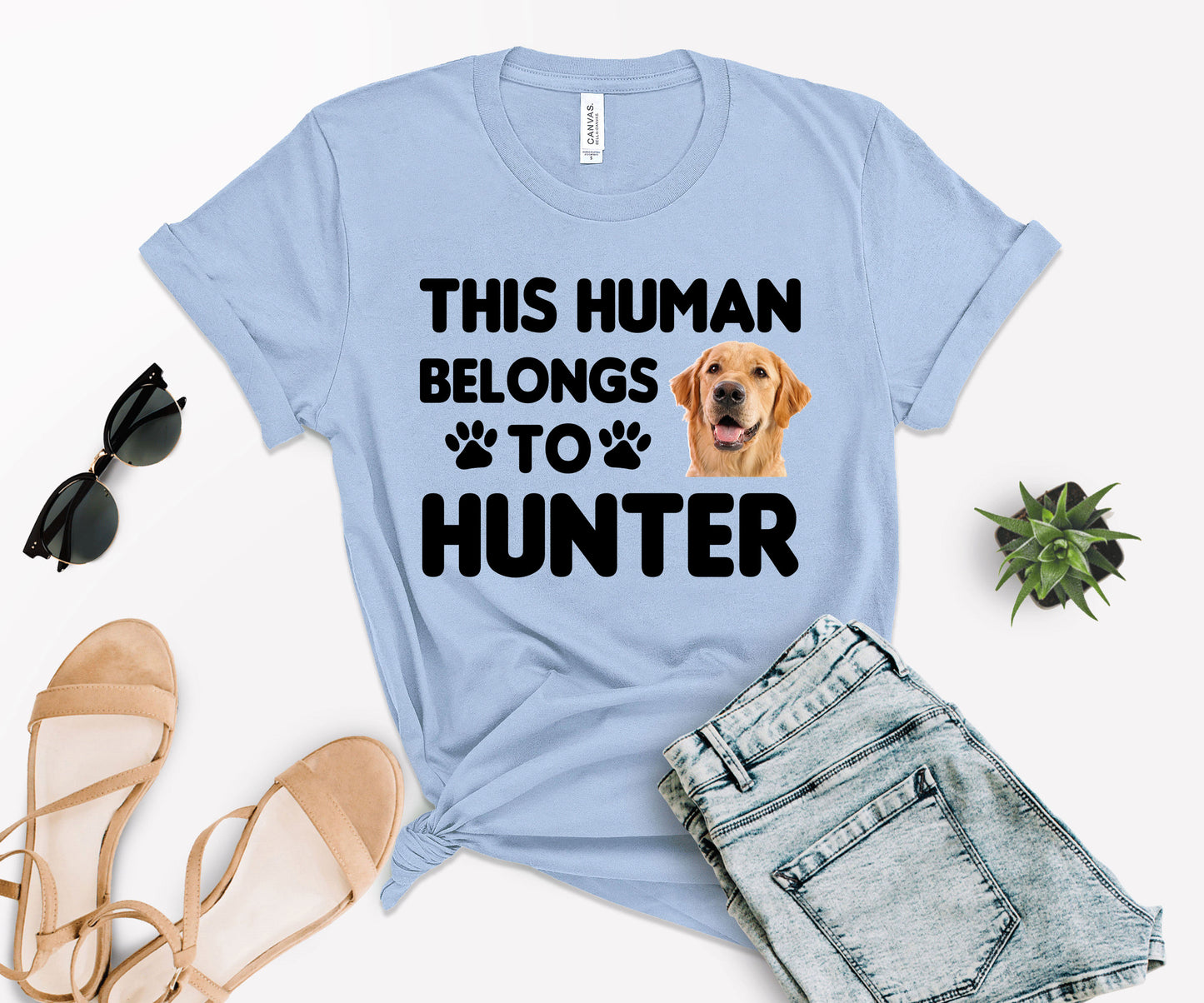 This Human Belongs to Shirt, Custom Photo Pet Shirt, Dog Dad Shirt-newamarketing