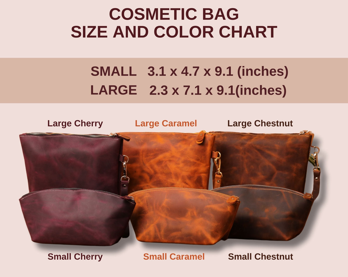 Leather Cosmetic Bags, Leather Toiletry Bag Women's, Leather Makeup Bag