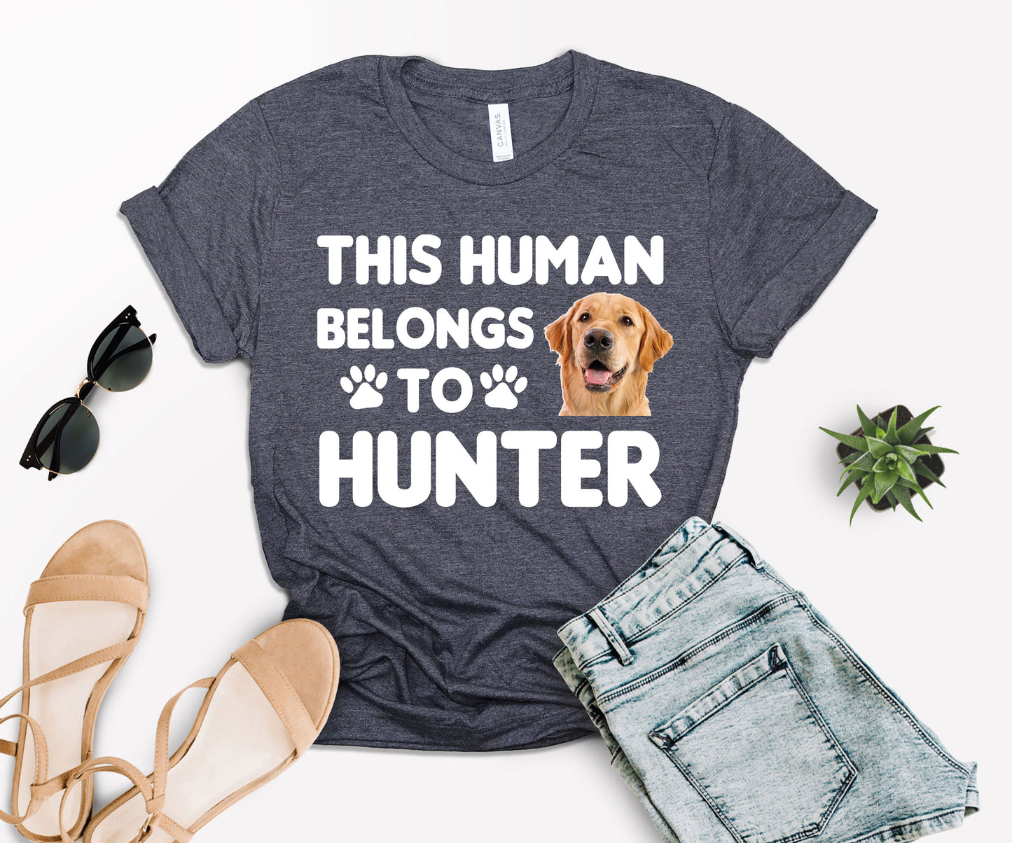 This Human Belongs to Shirt, Custom Photo Pet Shirt, Dog Dad Shirt-newamarketing
