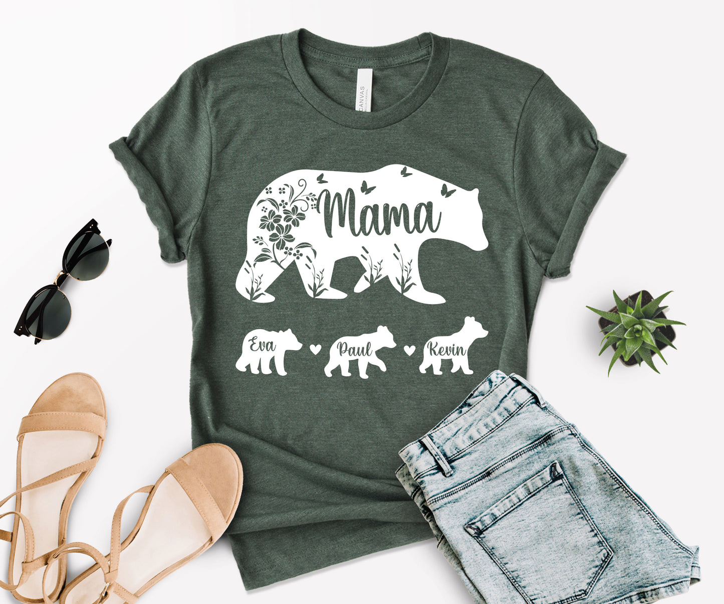 Mama Bear Shirt with Kids Names, Mama Bear Shirt, Custom Mama Bear Shirt-newamarketing