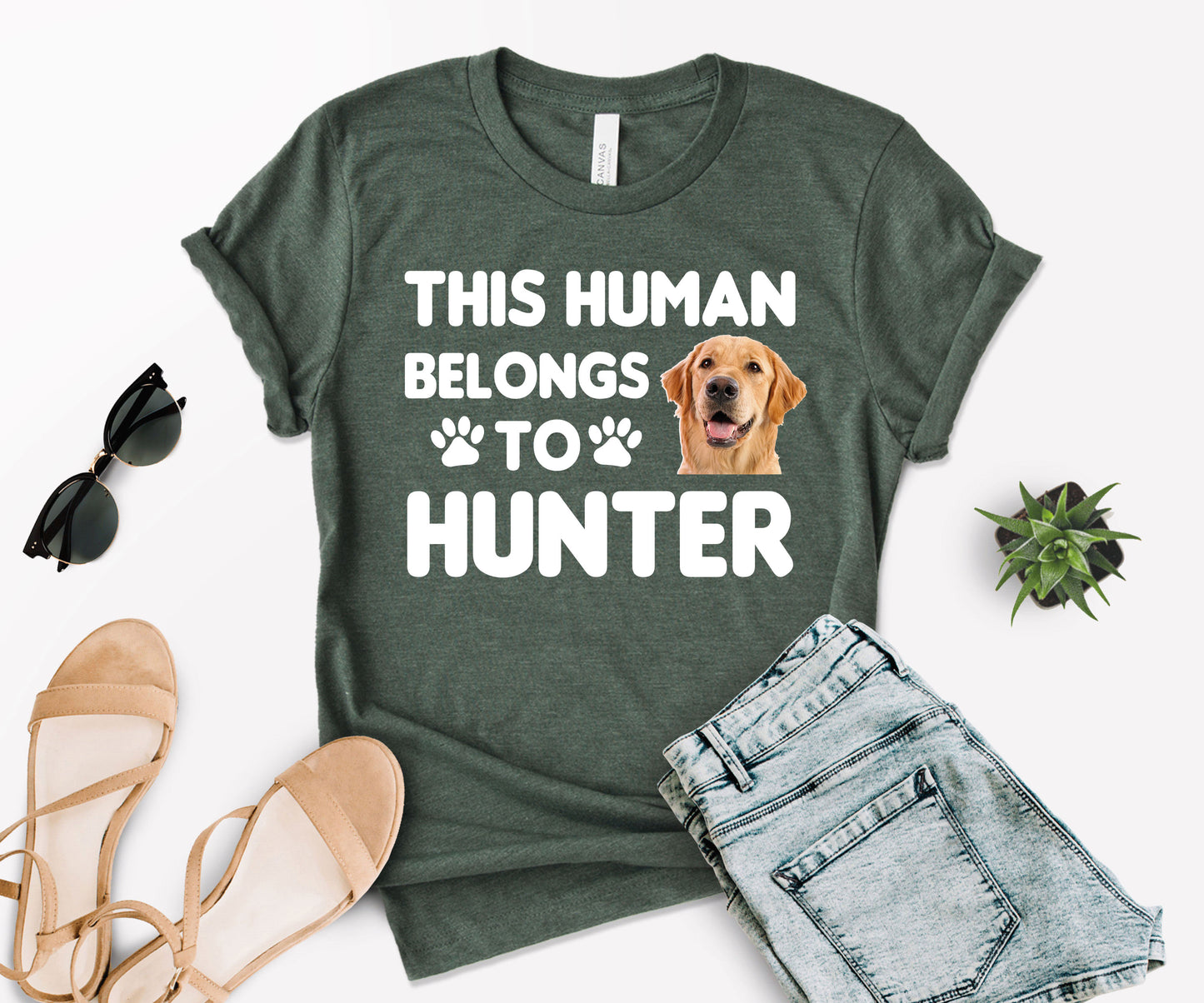 This Human Belongs to Shirt, Custom Photo Pet Shirt, Dog Dad Shirt-newamarketing