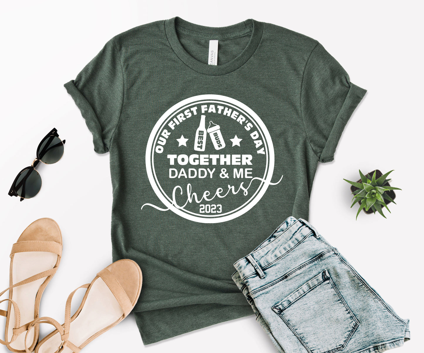Our First Fathers Day Shirt, Beer Milk Bottle Shirt, Daddy and Me Shirts-newamarketing